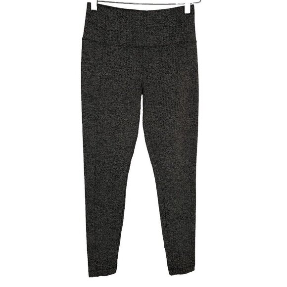 Athleta Women's XS Delancey Herringbone Tight Black Abalone Grey Athletic Pocket - Picture 1 of 10